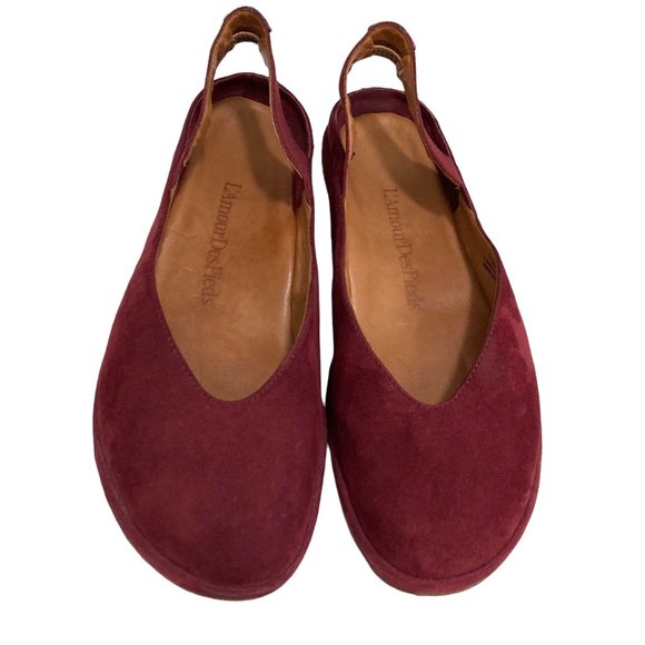L’AMOUR DES PIEDS Cypris Suede Sling Back Round Toe Flats - Picture 2 of 10